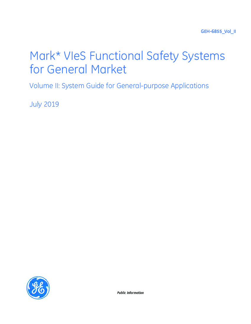 First Page Image of IS220PPDAH1A GEH-6855_Vol_II Mark VIeS Functional Safety Systems Vol II System Guide.pdf